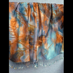 Woven rayon shawl dyed with rust and procion dyes